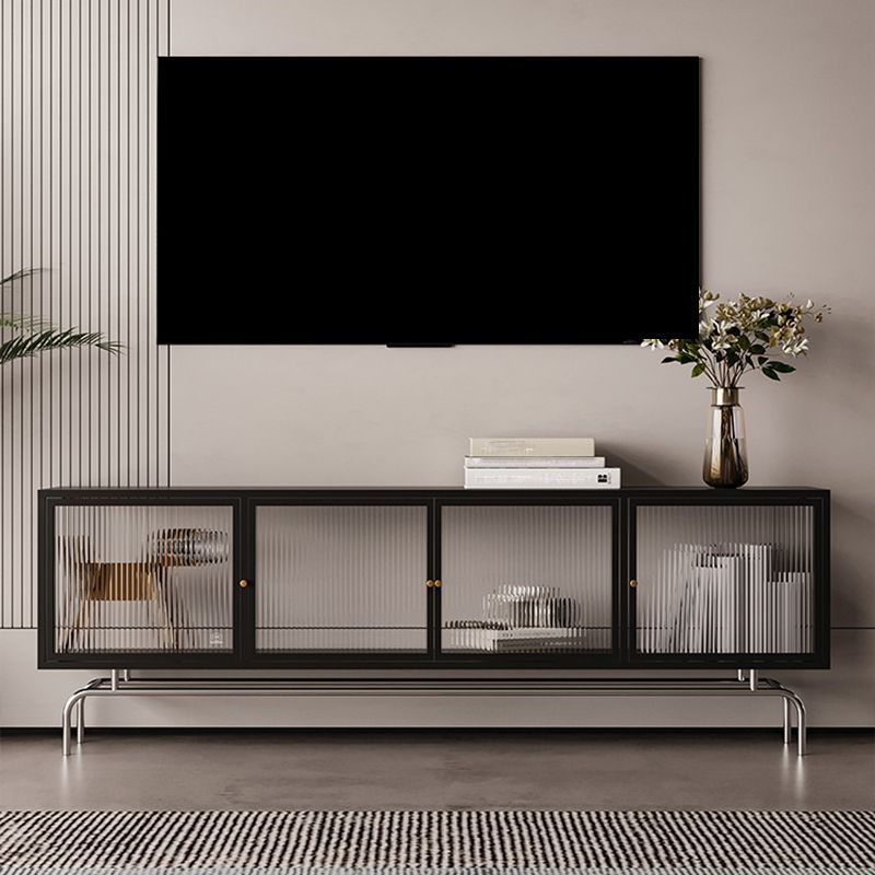 Industrial Metal TV Stand Enclosed Storagee TV Stand Console with Doors