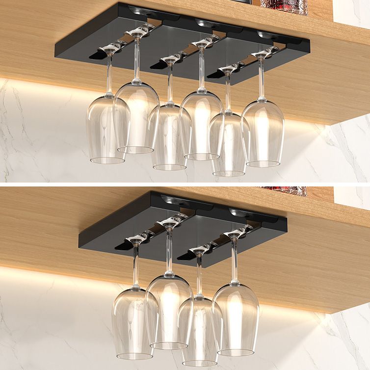 Hanging Modern Wine Rack 9.2"W x 0.8"H Wine Stemware Holder in Black/White