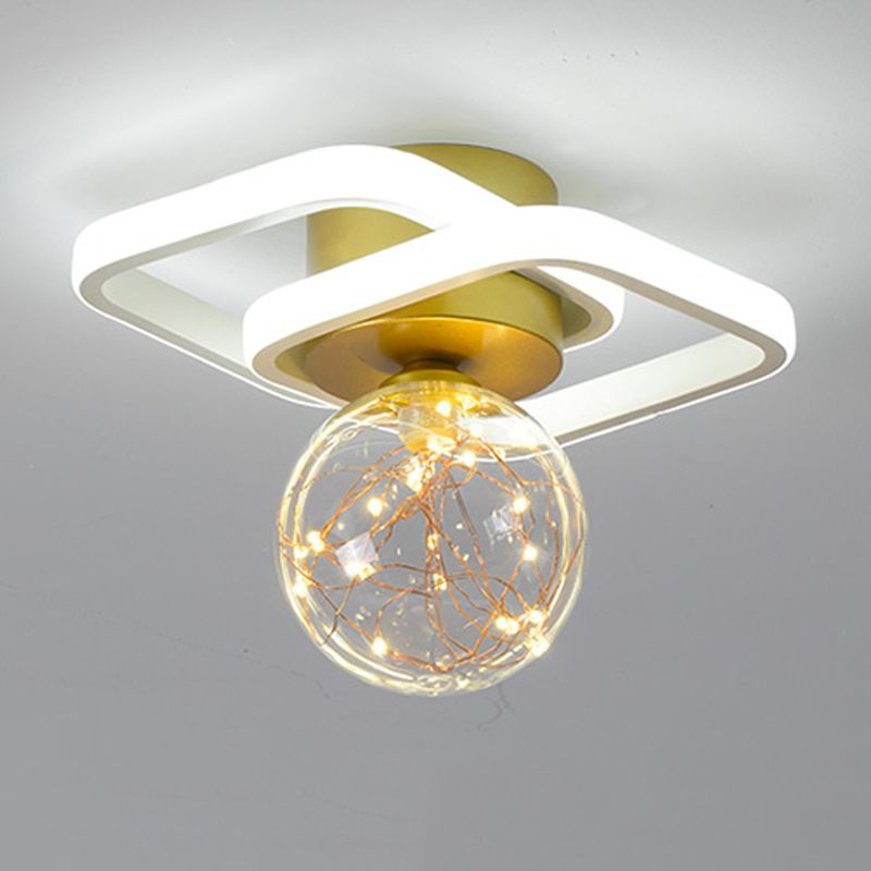 Ball Shape LED Ceiling Lamp Modern Iron 3 Lights Flush Mount for Living Room Corridor