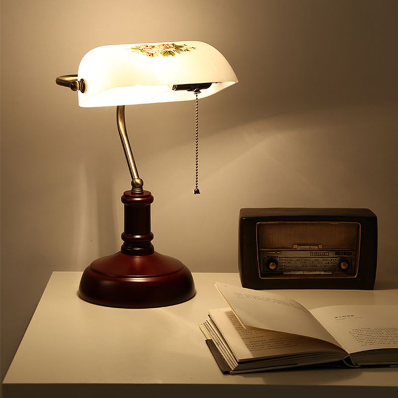 Vintage halbzylindrische Nachttischlampe Kristall 1-Licht-Tisch Licht in Rotbraun für Bett