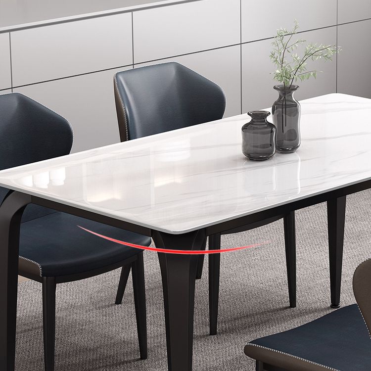 Mesa de comedor de piedra sinterizada Mesa base de 4 patas de estilo industrial para comedor