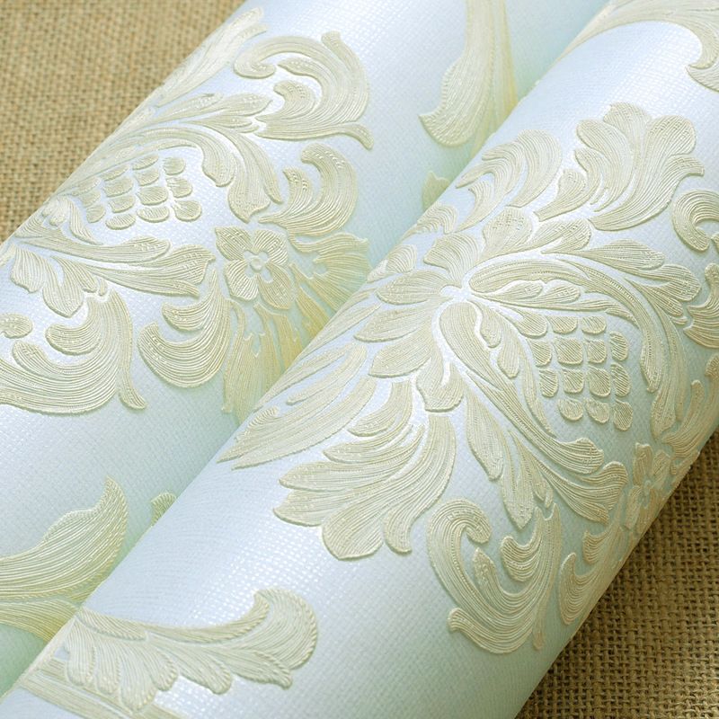 Pastel Color Vintage Wallpaper 33' L x 20.5" W Jacquard Wall Decor for Living Room