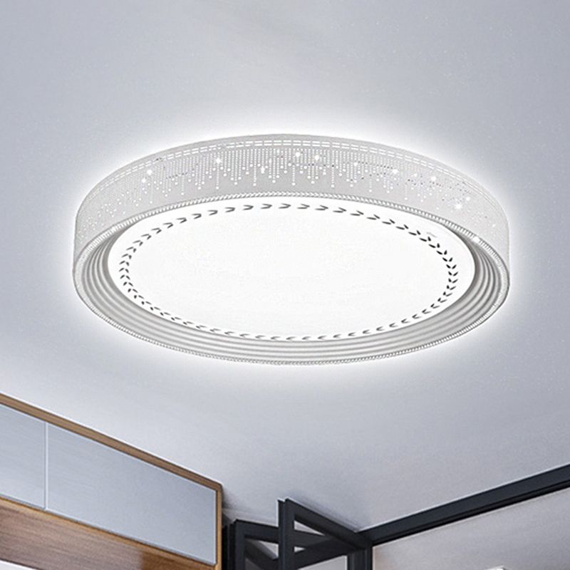 Plafonnier LED simple avec abat-jour en acrylique, éclairage rond blanc encastré dans un design de pluie de météores, 18"/22"/30" de diamètre