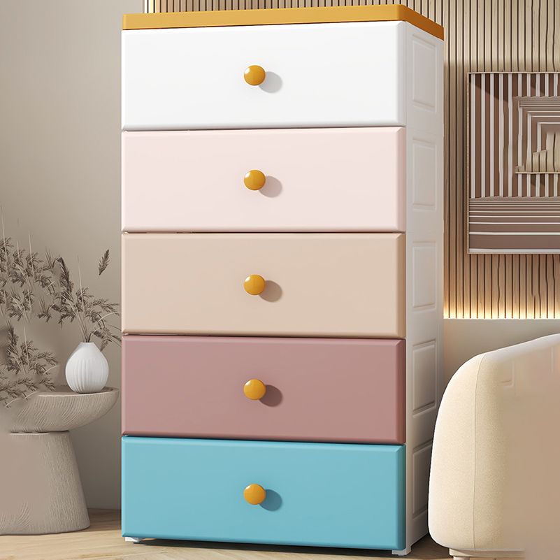 Plastic Dresser for Kids Nordic Rectangle Kids Vertical Dresser