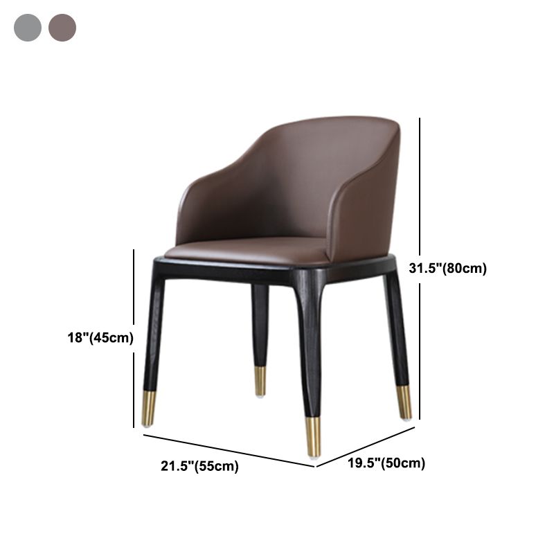 Glam Style Side Dining Chairs Faux Leather Dining Chairs for Dining Room