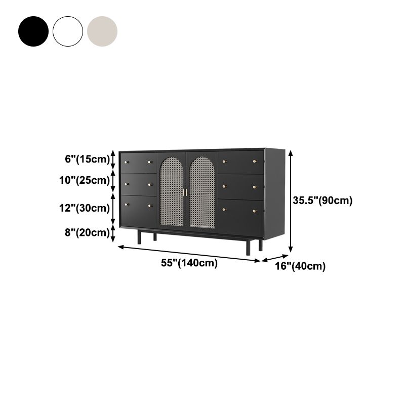 Wood Living Room Sideboard Cabinet Modern Credenza with Storage and Drawers