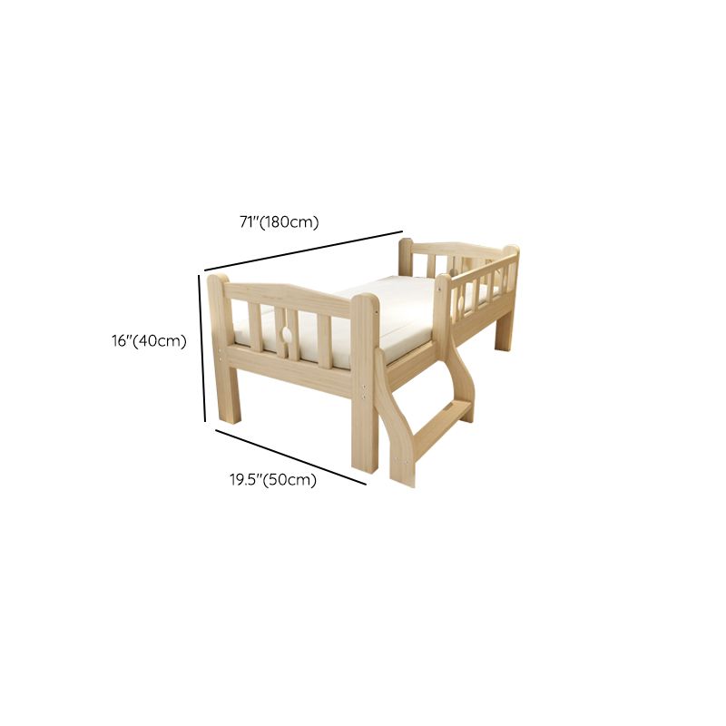 Solid Wood Toddler Bed Mattress Included Kids Bed with Stairway