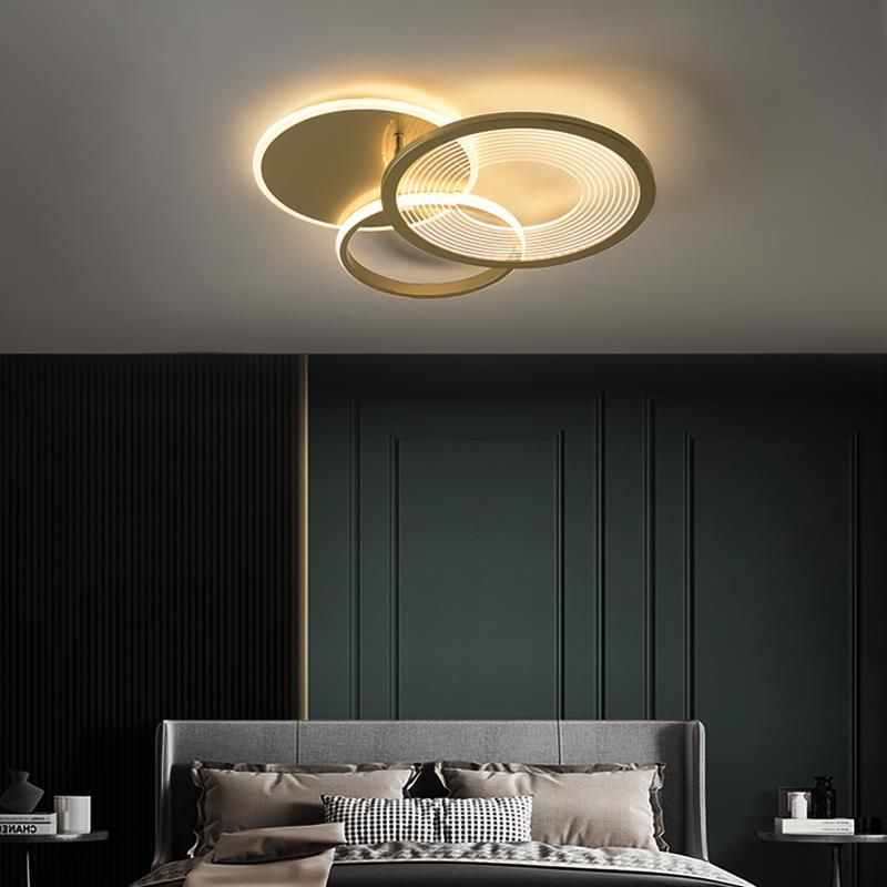 Polished Gold 3 - Light Flush Mount Light Metal Contemporary LED Ceiling Flush