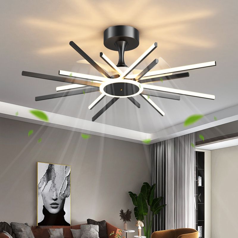 Sphere LED Modern Ceiling Fan Lighting in Black & Gold Contemporary Fan Ceiling