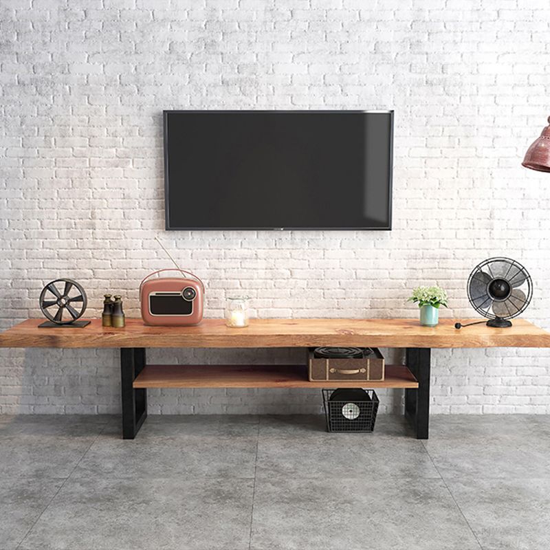 Industrial Wood TV Stand Console Open Storage TV Media Stand for Living Room