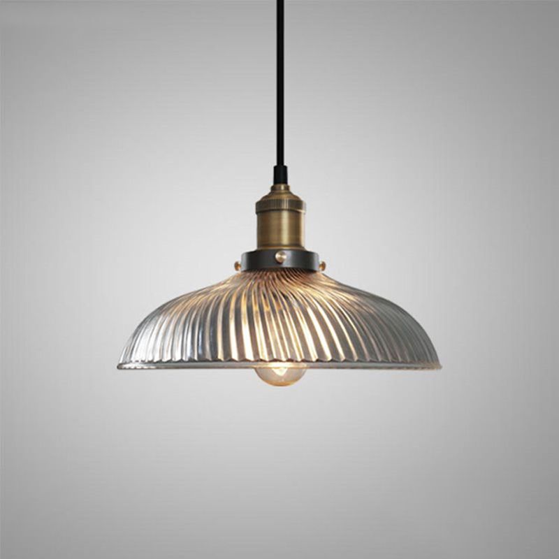 Glass Geometric Drop Pendant Industrial 1 Light Dining Room Suspension Lighting Fixture in Brass