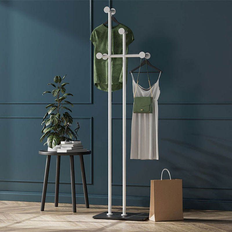 Contemporary Coat Rack Solid Color Clothes Hanger with Coat Hooks