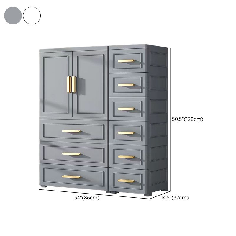 Modern Style Plastic Kids Closet Bedroom Armoire Cabinet with Door