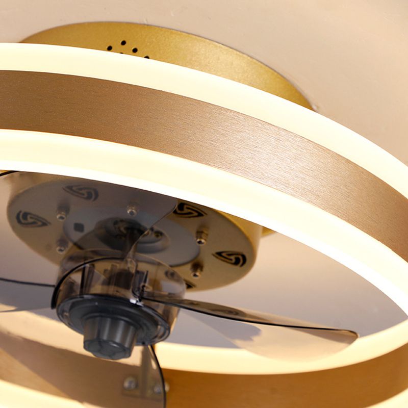 Acrylic Circular LED Flush Mount in Modern Concise Style Iron 2-Light Ceiling Fans for Bedroom