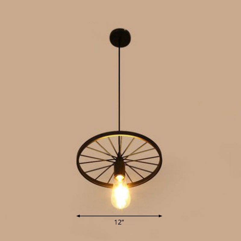 Wheel Shaped Pendulum Light Industrial Metal Commercial Pendant Lighting for Restaurant