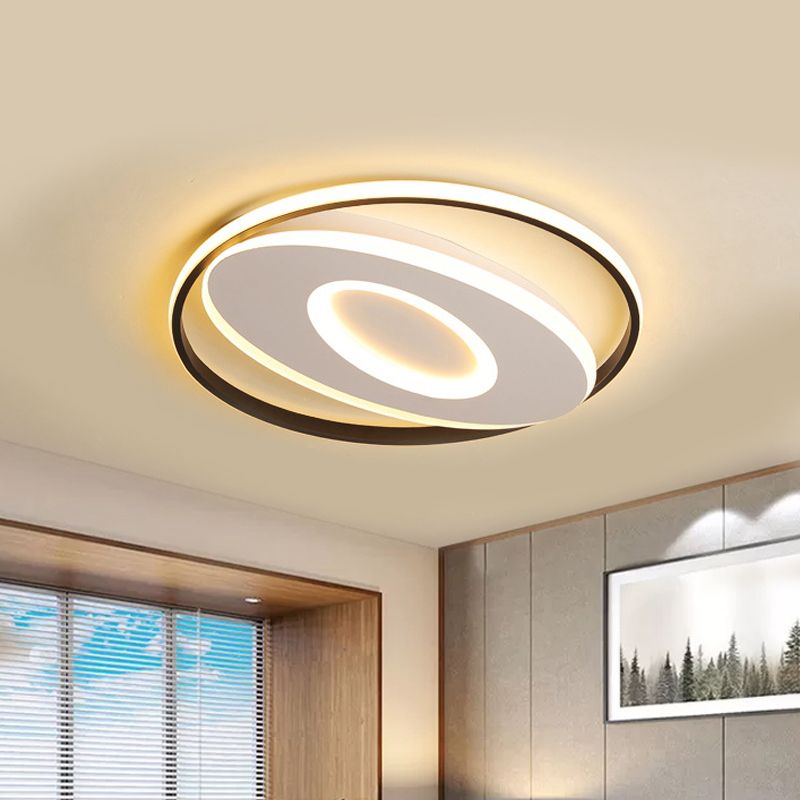 16"/19.5"/23.5" Oval Flush Mount Lights Modern Acrylic Unique Ceiling Light Fixture in Warm/White