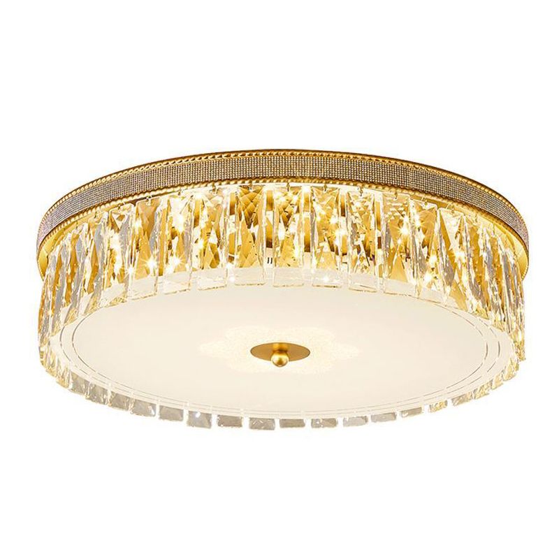 Crystal Round Flush Mount Lights Contemporary Style 1 Light Flush Mount Fixture