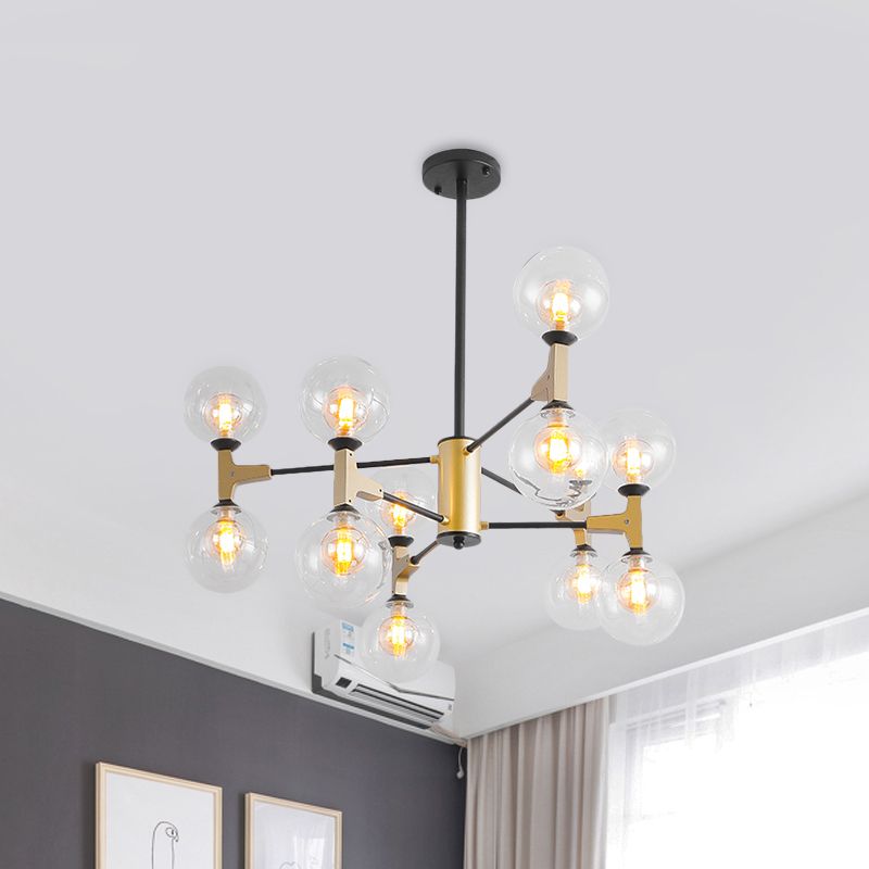 Contemporary Modo G9 Hanging Light 12 Lights Metal Chandelier in Gold for Hotel