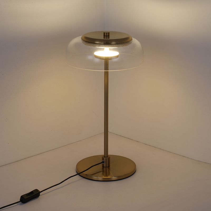 Lampada da scrivania moderna per la scrivania per la scrivania dell'illuminazione con tonalità di vetro per camera da letto