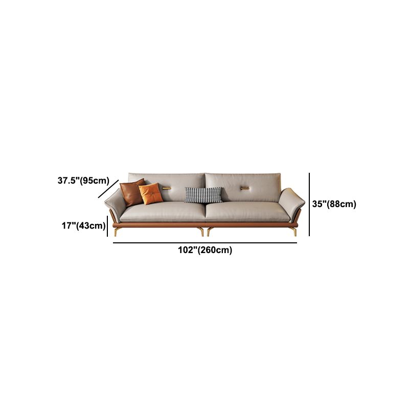 Modern Cushions Sofa   37.40" D x 34.64" H Flared Arm Sofa for Living Room