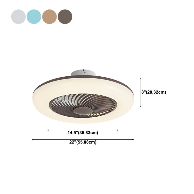 Metal Ceiling Fan Light Modern Style Ceiling Fan Lighting for Dining Room