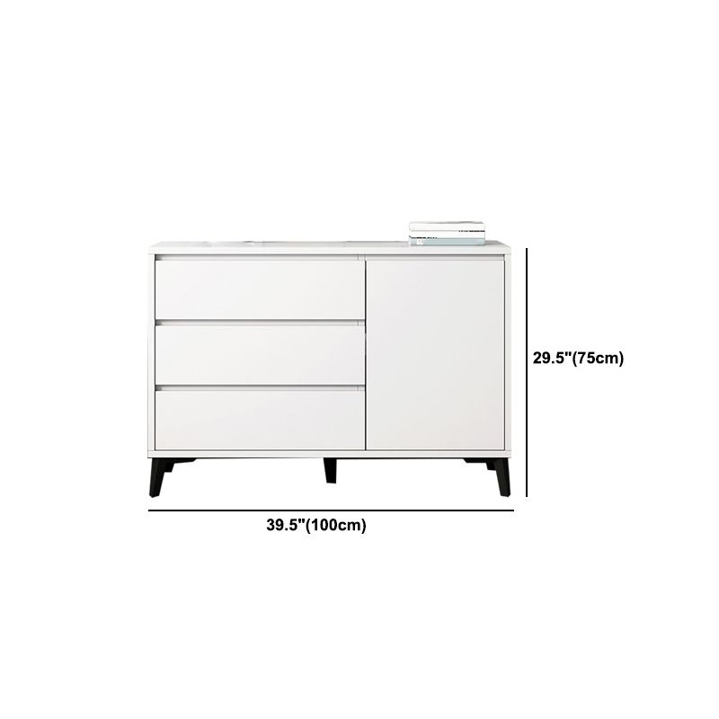 16" D Modern Storage Chest Wooden Storage Chest Dresser in White and Grey