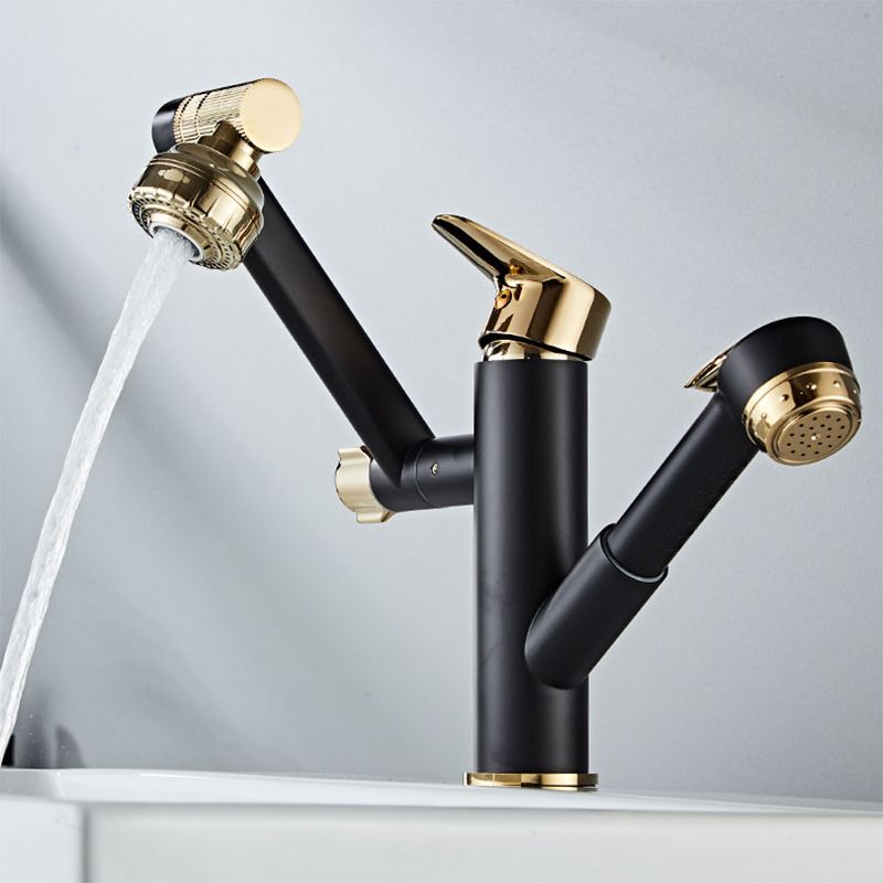 Glam Vessel Faucet Brass Lever Handles Swivel Spout Basin Lavatory Faucet