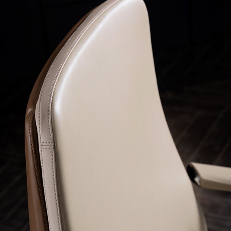 Contemporary Fixed Arms Conference Chair Leather Desk Chair for Office