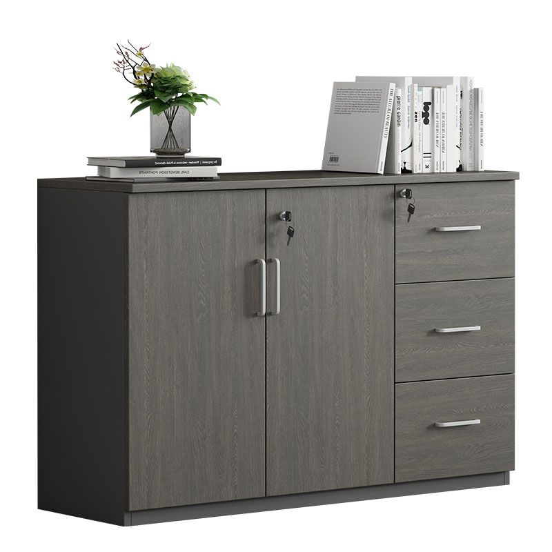 Modern Wooden Filing Cabinet with Lock Storage for Home Office