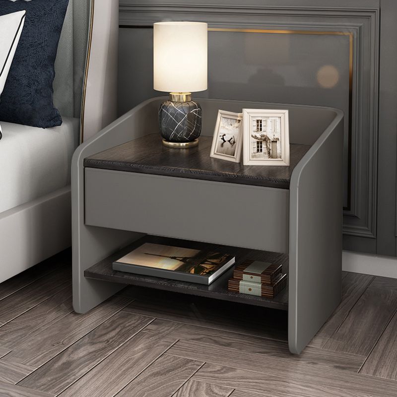 Nightstand with Drawer 20" Tall Accent Table Nightstand Modern with Shelf