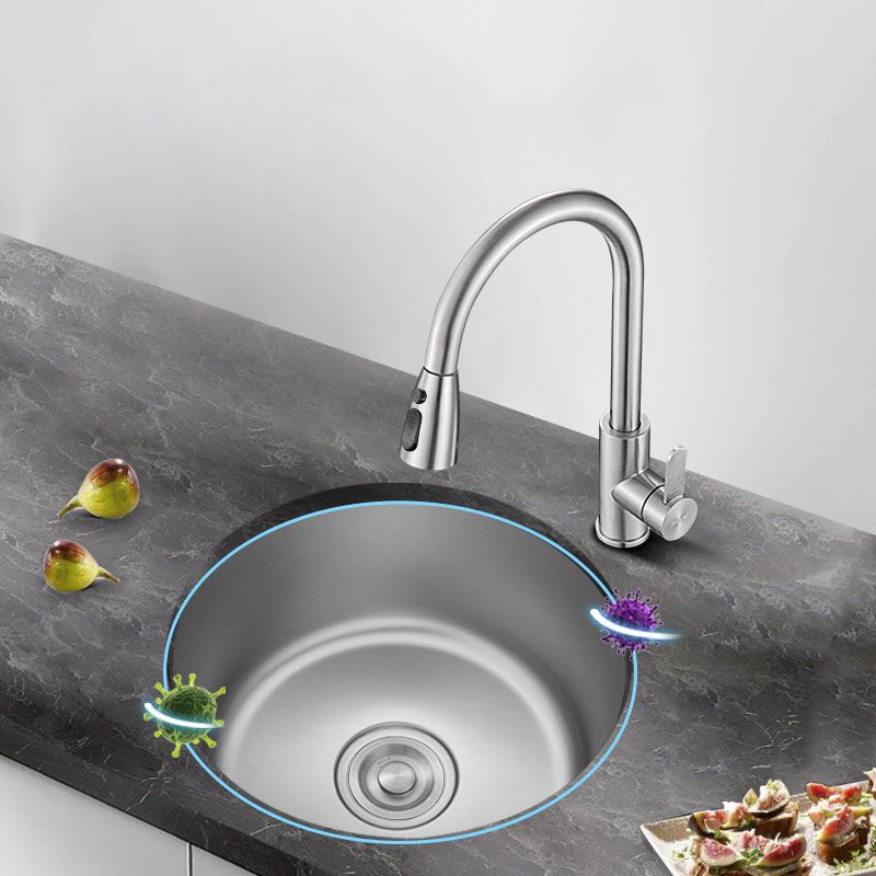 Contemporary Kitchen Sink Stainless Steel Kitchen Sink with Round Shape