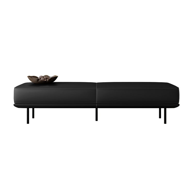 Contemporary Upholstered Bench Bedroom Rectangle Seating Bench with Black Legs