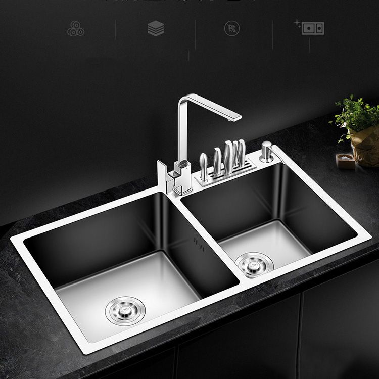 Modern Style Kitchen Sink Stainless Steel Kitchen Double Sink with Soundproofing