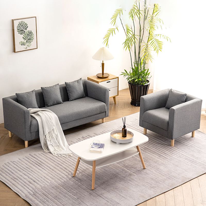 23.23" H Linen Square Arm Sofa with Tight Back Sofa for Living Room, Apartment