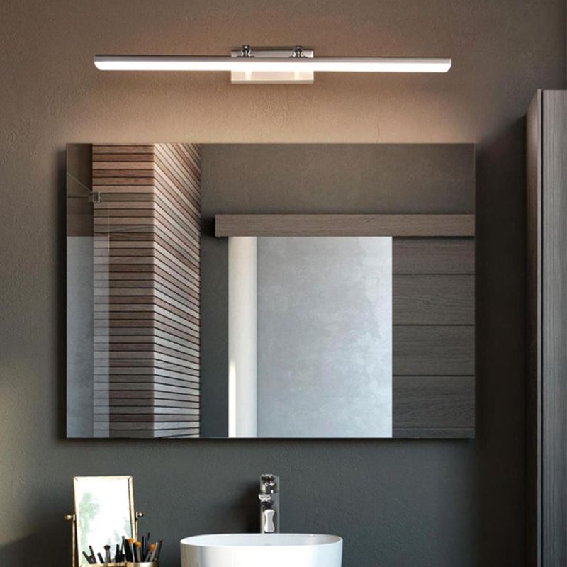 Linear Modern Vanity Light Metal Single Light LED Mirror Light for Bathroom