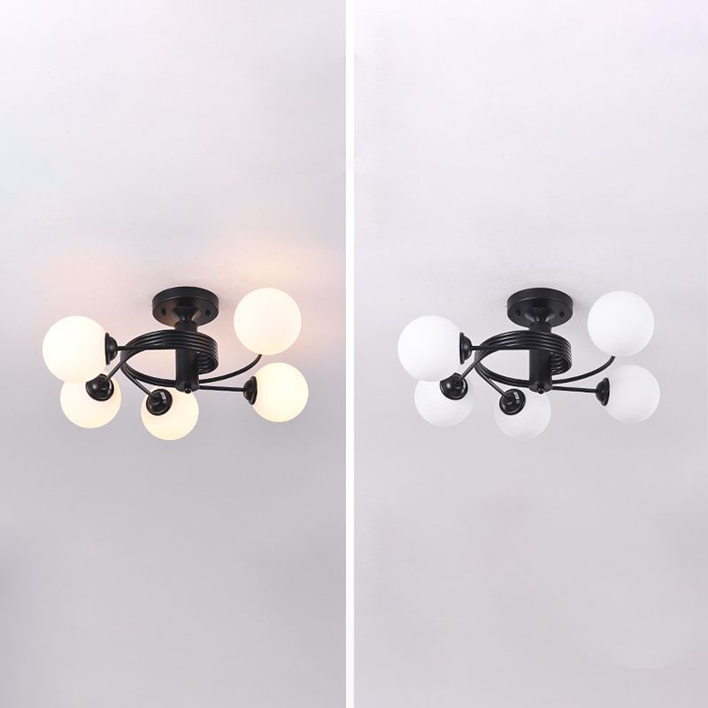 3/5-Light Black/Golden Modern Flush Mount Lighting LED Ceiling Light for Bedroom