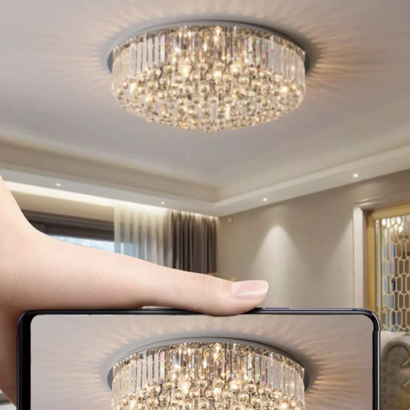 Ultra-Contemporary Flush Mount Lamp Crystal Ceiling Lighting for Bedroom