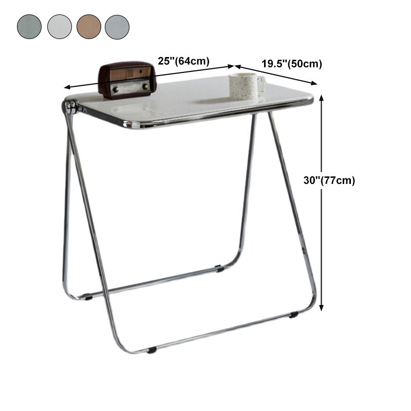 Modern Style Office Desk Home Bedroom Acrylic Adjustable Folding Table,25.1"L X 19.6"W