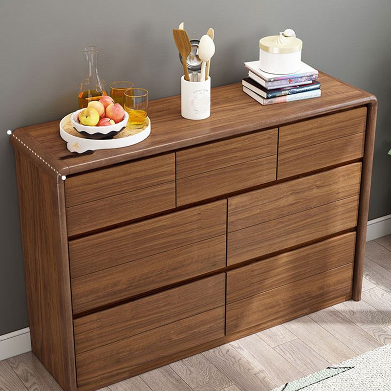 Wooden Brown Storage Chest Modern Style Storage Chest Dresser with Drawers