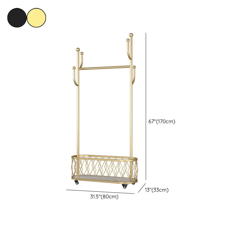 Metal Entrance Coat Rack Modern Minimalist Home Floor Coat Hanger with Pulleys