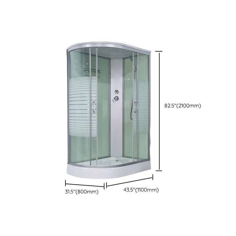 Round Shower Stall Double Sliding Shower Stall with Base Kit