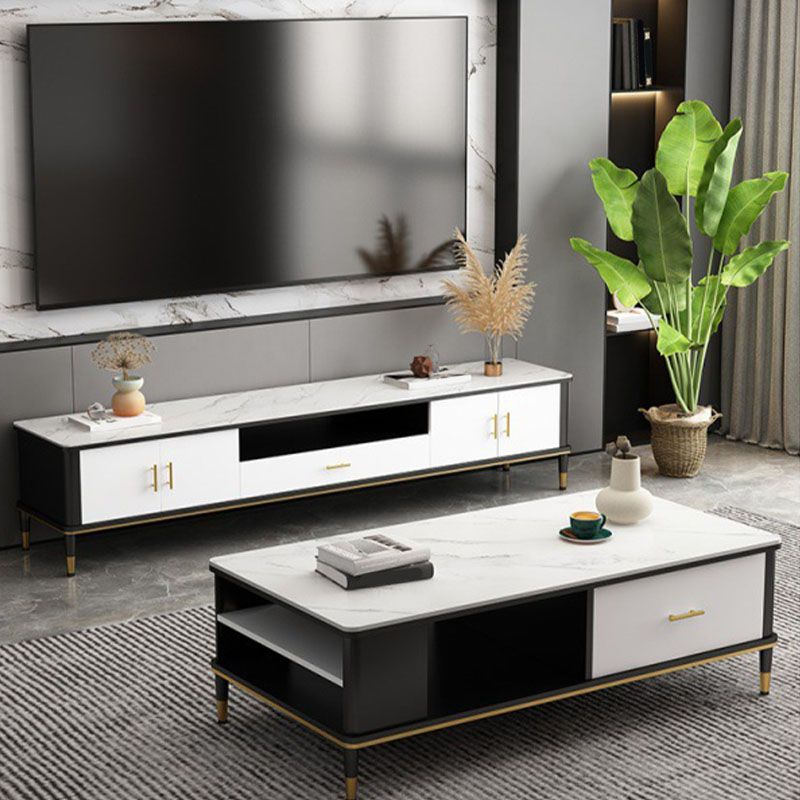 Modern TV Stand Console Open Storage TV Console for Living Room