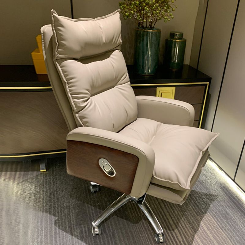 Modern Desk Chair Leather Office Chair High-Back Chair with Wheels