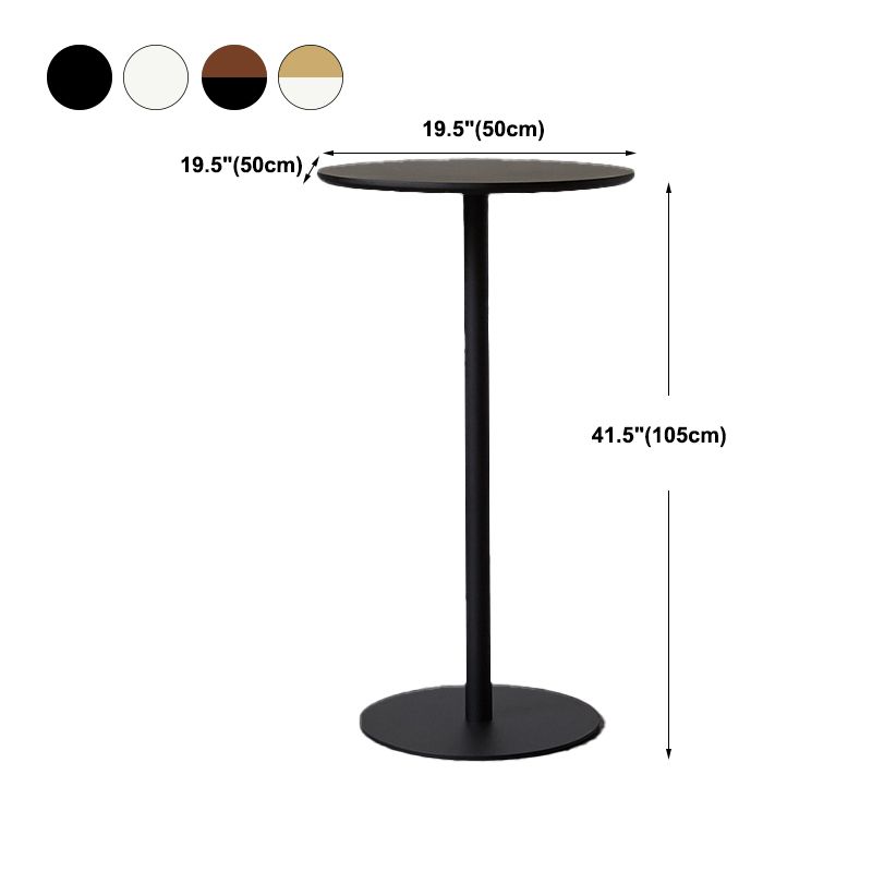 Wood Bar Dining Table Modern Round Bar Table with Pedestal for Dining Room