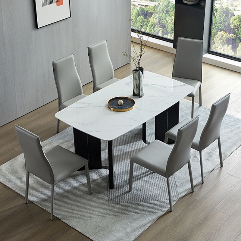 Contemporary 1/5/7 Piece Stone Rectangle Dining Set for Home