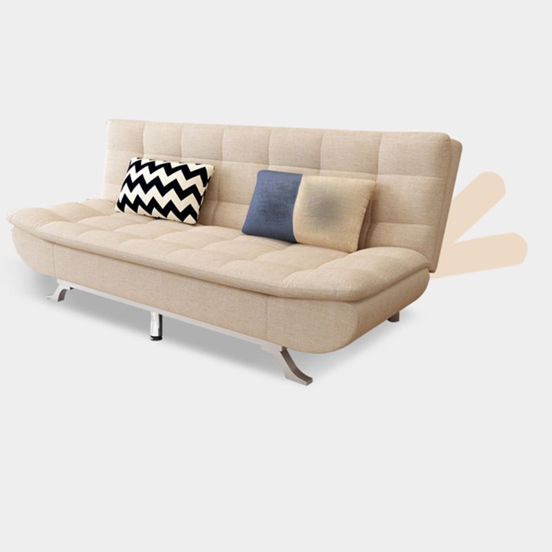 Contemporary Armless Sofa Foldable Couch with Tufted Back for Living Room