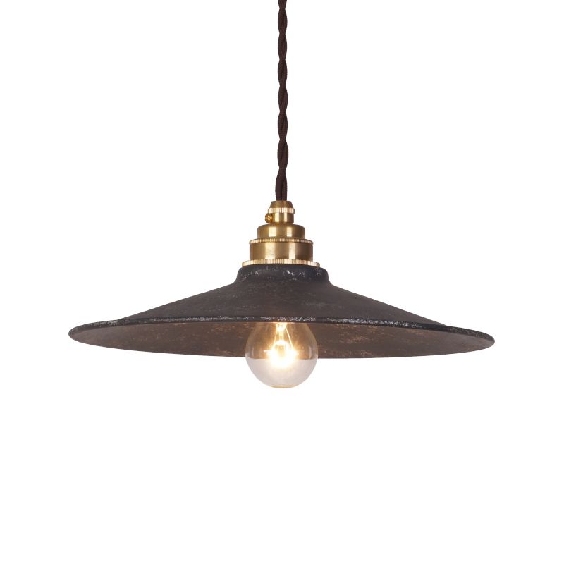 Assicatore sfogliato a pendente soffitto Light Warehouse Style Shone 1 Light Light Antique Black Hanging Lampada