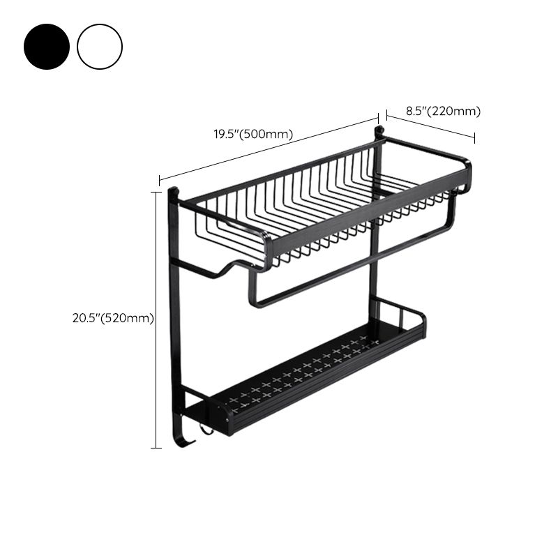 Black / Sliver Bathroom Accessory Aluminum Hardware Set Bath Shelf