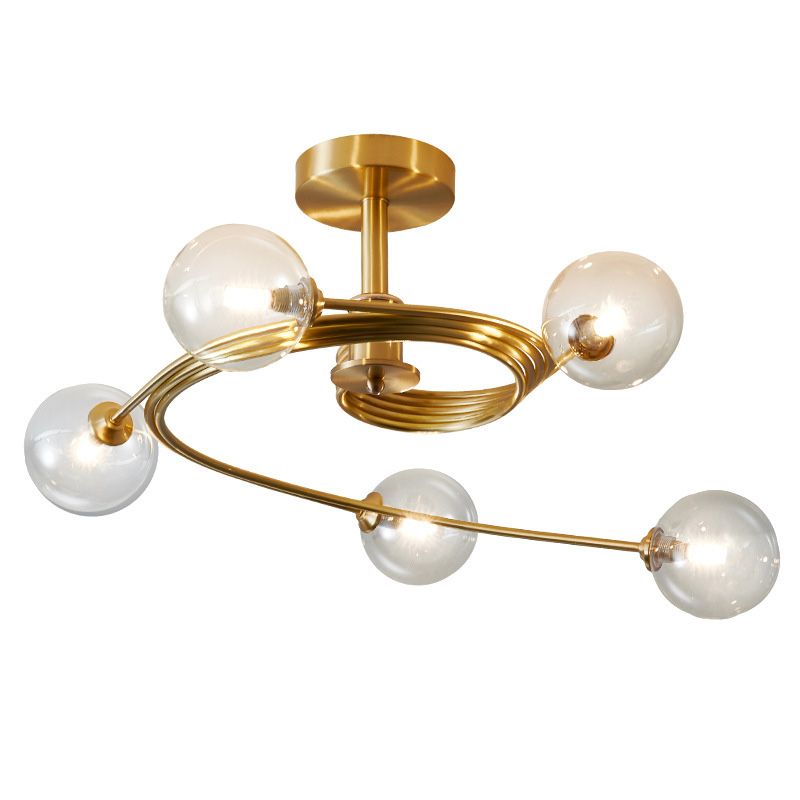 Bubbles Semi Flush Mount Light Fixture Contemporary Glass Ceiling Mount Chandelier