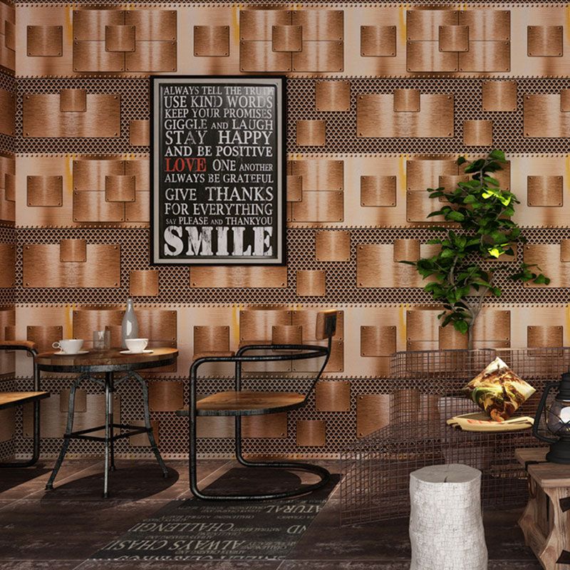 33' x 20.5" Wall Decor Industrial Non-Pasted Iron Peel Wallpaper Roll, Non-Pasted